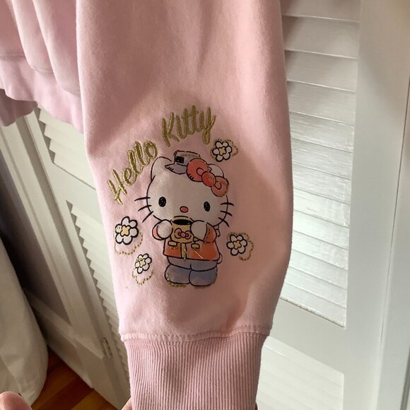 Hello Kitty sweatshirt women's medium pink "Hello Kitty and Friends Go Camping" - Picture 3 of 7